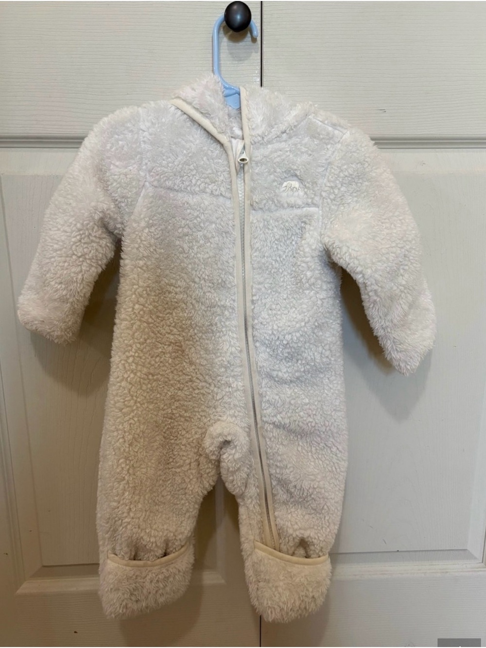 BearPaw Cream Sherpa Hooded Baby One-Piece Footie